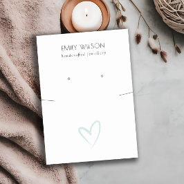 ブシンプルルーハートネックレスイヤリングディスプレイ 名刺