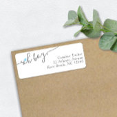 ブシンプルルーハート新生児ボーイ差出人住所 ラベル