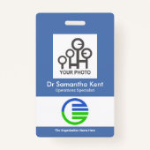 ブシンプルルーボックス写真テンプレートスタッフ医療ID バッジ (正面)