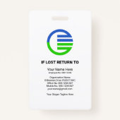 ブシンプルルーボックス写真テンプレートスタッフ医療ID バッジ (裏面)