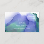 ブシンプルルー水色トレンディー名モダン刺 名刺 (裏面)