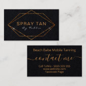 ブシンプルロンズグリッターブラック移動式スプレータン 名刺 (正面/裏面)