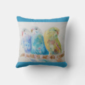 ブジウータイ絵画ルズバードクッションアクアティール（緑がかった色） クッション (裏面)