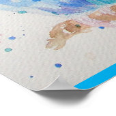 ブジウータイ絵画ルズバードブジアクアティール（緑がかった色） ポスター (角)