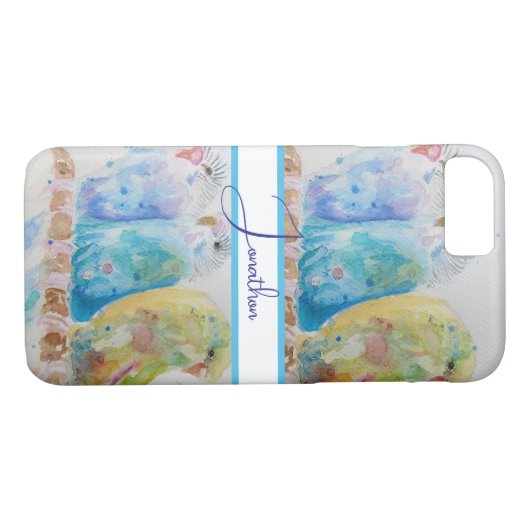 ブジウータイ絵画ルズバードブジアクアティール（緑がかった色） Case-Mate iPhoneケース (裏面(横))