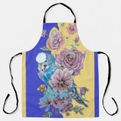 ブジウータカラーバラフローラネイビー&イエローエプロン エプロン (正面)