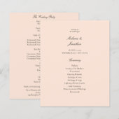 ブジェット ブラッシュ ピンク パステル ウェディング プログラム (正面/裏面)