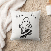 ブジェハロウィーン幽霊スケートで滑る不気味スケッチ クッション (ブランケット)