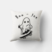 ブジェハロウィーン幽霊スケートで滑る不気味スケッチ クッション (裏面)