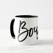 ブジェ人気がある引用文ブラックアートタイポグラフィことわざ マグカップ (正面左)