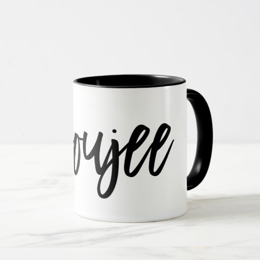 ブジェ人気がある引用文ブラックアートタイポグラフィことわざ マグカップ (正面右)