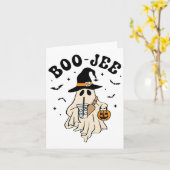 ブジェ幽霊かわいい面白いハロウィーン カード (黄色い花)