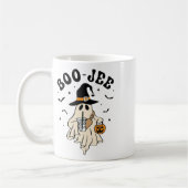 ブジェ幽霊かわいい面白いハロウィーン コーヒーマグカップ (左)