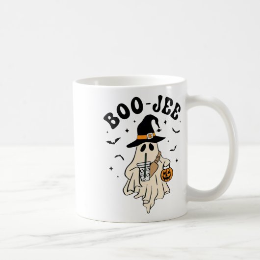 ブジェ幽霊かわいい面白いハロウィーン コーヒーマグカップ (右)