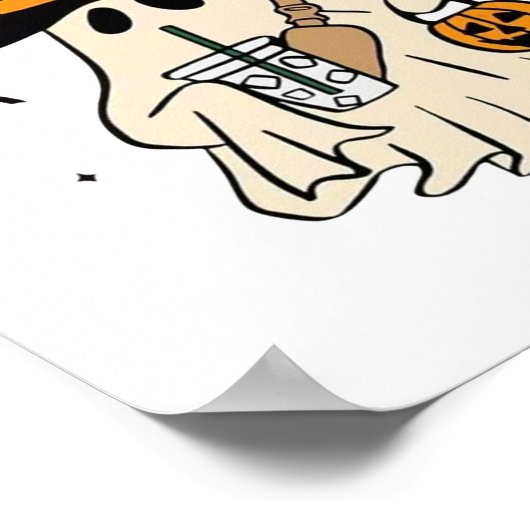 ブジェ幽霊かわいい面白いハロウィーン ポスター (角)