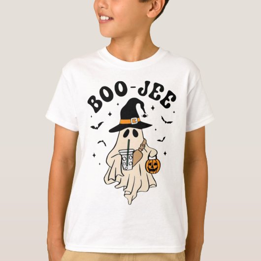 ブジェ幽霊かわいい面白いハロウィーン Tシャツ (正面)
