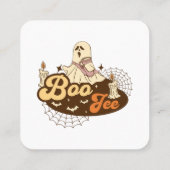 ブジェ幽霊ハロウィンおもしろい スクエア名刺 (裏面)