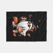 ブジェ幽霊ハロウィーンの衣装カボチャ不気味の海 フリースブランケット (正面(横))