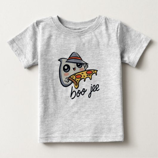 ブジェ食べ物ーのピザ ベビーTシャツ (正面)