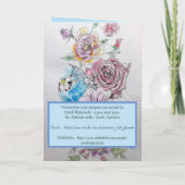 ブジエレガントーとバラ水彩誕生日カード カード (裏面)