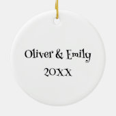 ブジロベバードカップル初めてのクリスマスの同時進行 セラミックオーナメント (裏面)