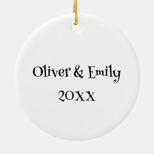 ブジロベバードカップル初めてのクリスマスの同時進行 セラミックオーナメント (裏面)