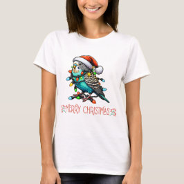 ブジーブデガリガーパロットクリスマスハットクリスマス Tシャツ
