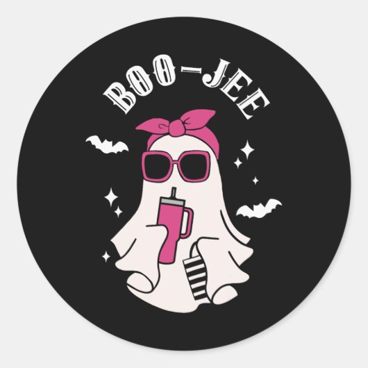 ブジーブーJeeかわいい幽霊不気味シーズンハロウィーン ラウンドシール (正面)