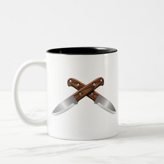 ブスクラフトのクロッシングナイフ ツートーンマグカップ (左)