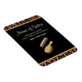 ブスタイリッシュラシ黒及び金ゴールドヒョウ毛サロン マグネット (右側)