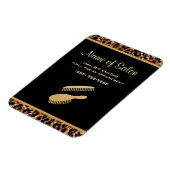 ブスタイリッシュラシ黒及び金ゴールドヒョウ毛サロン マグネット (左側)