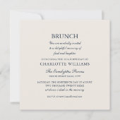 ブスタイリッシュランチバースデーパーティーフォーマルベージュ色 招待状 (正面)