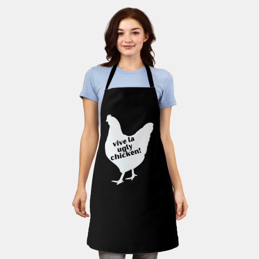 ブスチキンの鳥 エプロン (着用した状態)