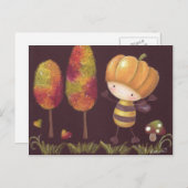 ブズが秋の散策はがきを取る ポストカード (正面/裏面)