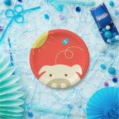 ブタおよび蝶 ペーパープレート (パーティー)