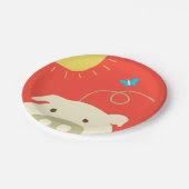 ブタおよび蝶 ペーパープレート (アングル)