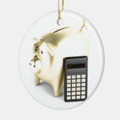 ブタおよび計算機 セラミックオーナメント (左)