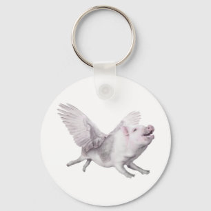 ブタがキーホルダーを飛ばす場合のかわいく飛んでいるなブタKeychain キーホルダー
