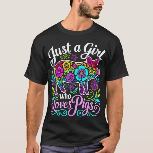 ブタが大好きな女の子 Tシャツ (正面)