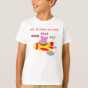 ブタが子供のTシャツを飛ばす時 Tシャツ
