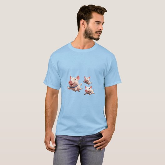 ブタが空を飛ぶ ファニーブタ Tシャツ (正面フル)