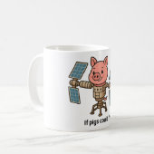 ブタが空を飛べたら - ブタの宇宙ステーション コーヒーマグカップ (正面左)