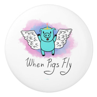 ブタが陶磁器のノブを飛ばす時 セラミックノブ