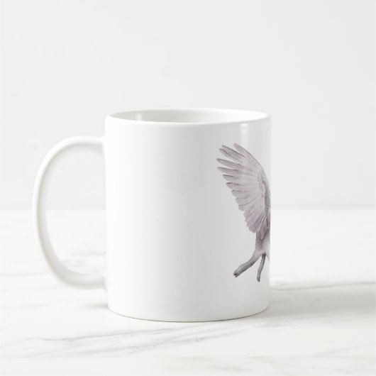 ブタが飛ぶ場合のかわいく飛んでいるなブタの創造的なギフトのマグ コーヒーマグカップ (左)