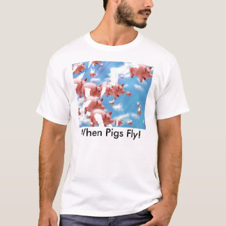 ブタが飛ぶ時、pigs_fly! tシャツ