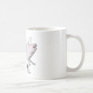 ブタがwの翼を飛ばすとき飛んでいるなブタの人気があるなギフトを実在し コーヒーマグカップ