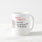 ブタで後方に乗っているベビー猿 コーヒーマグカップ (正面右)