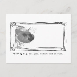 ブタによる"ブタ"。 無署名。 壁の泥 ポストカード