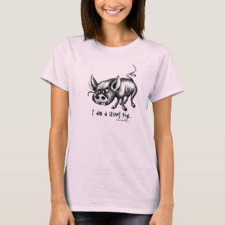 ブタのおもしろTシャツのデザイン Tシャツ