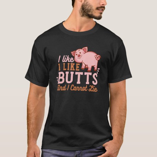 ブタのお尻が好きなバーベキューマスター Tシャツ (正面)